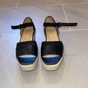 Leather wedge sandals - size 6.5